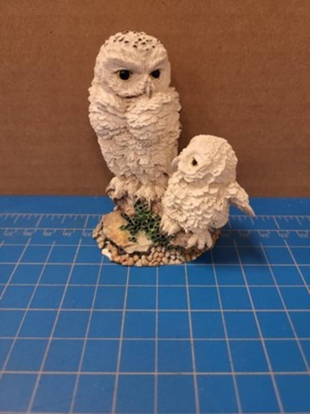 Hamilton Collection Snowy Owl Figurine Mother Baby Russell Willis Sculpture